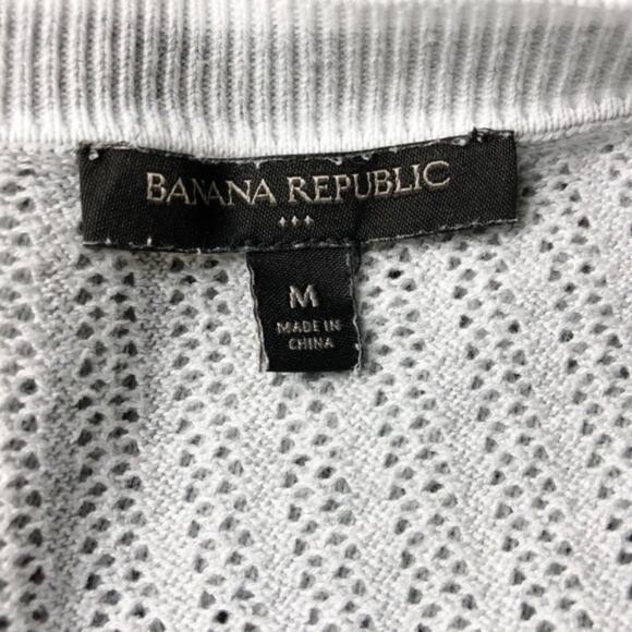 Banana Republic Medium Womens Light Gray Knit Short Sleeve Top - Picture 5 of 5